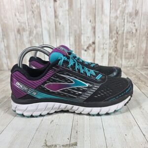 Brooks Ghost 9 Womens Running Shoes Black Purple Teal 1202251B092 Size 7.5 B